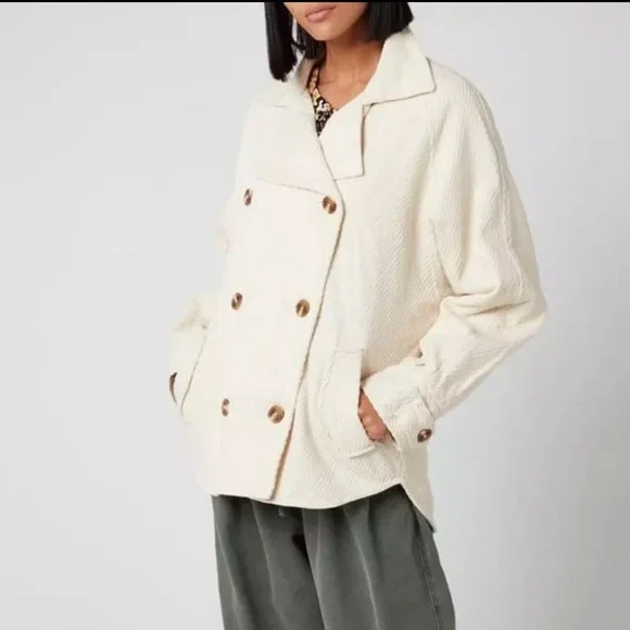 Free People Remi Brown Corduroy Oversized Shirt Jacket - Picture 6 of 17